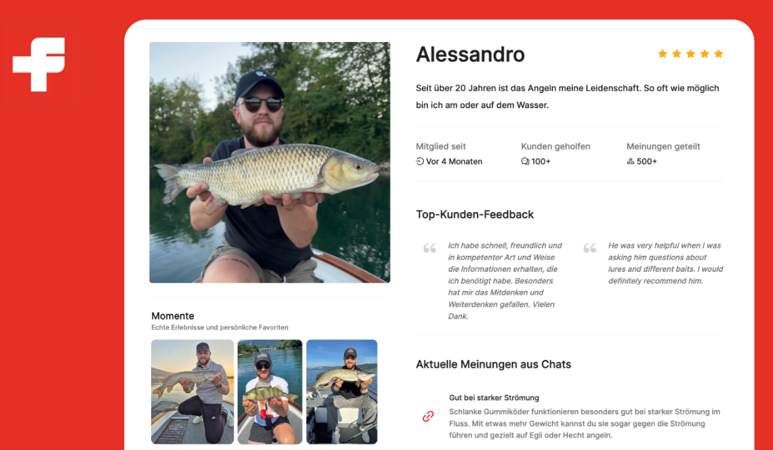 [Translate to German:] Alessandro. A member of Fischen.ch GUURU Community