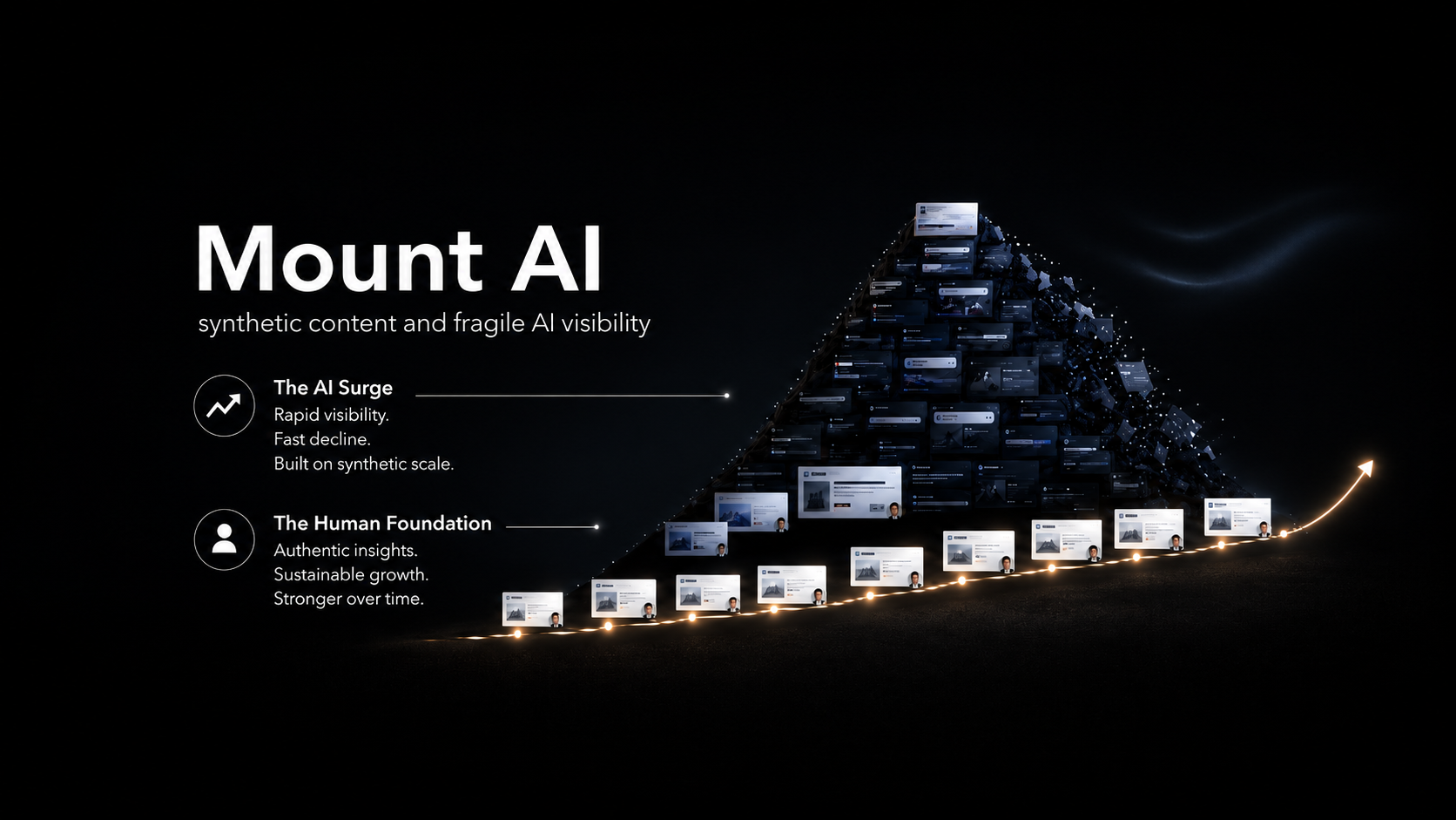 Mount AI: Warum synthetischer Content keine langfristige AI-Sichtbarkeits-Strategie ist