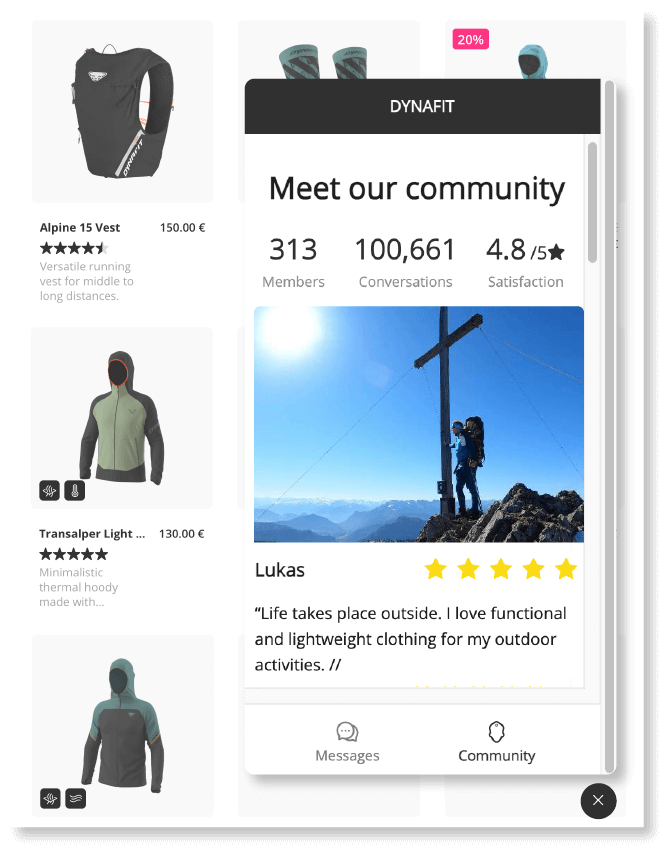 Community-powered live advice in online stores